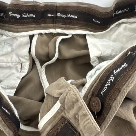 VTG Tommy Bahama Silk Pleated Pants Relaxed Slacks Beach Wedding Cuffed 35x29 - Picture 3 of 10